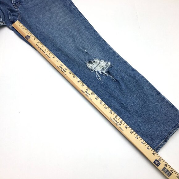 Old Navy Jeans OG Loose High Rise Distressed Stretch Size 10 length 31" - Picture 7 of 8